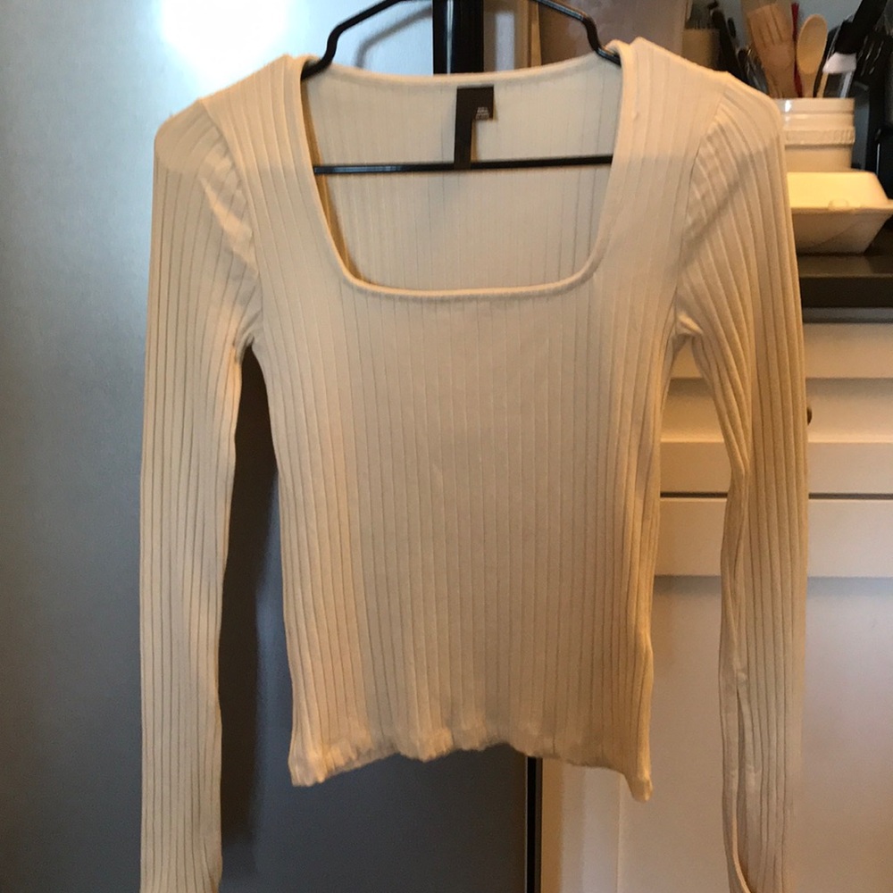 TopShop Fitted Cream Top